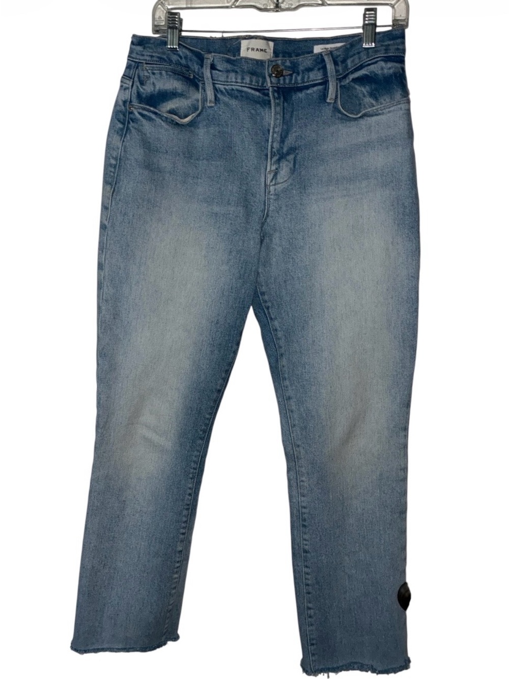 FRAME‎ Le High Straight raw hem Light Wash Straight Crop Jeans Sz 29